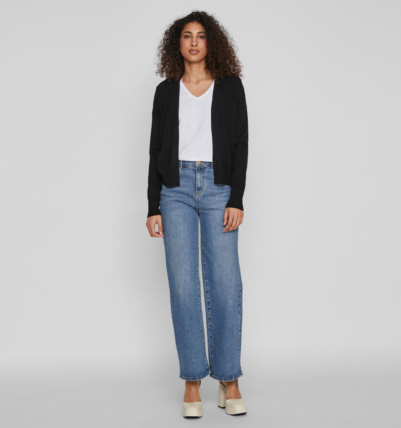 Vila Ril Open Cardigan tricot en Noir pour femmes (328852)