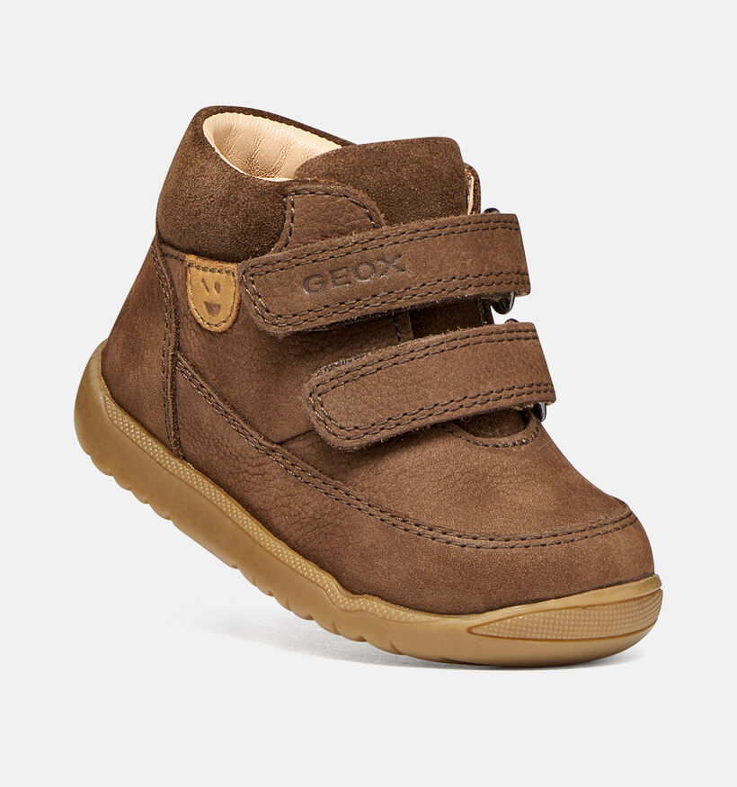 Geox Macchia Donkerbruine Babyschoenen voor jongens (376226) - geschikt voor steunzolen