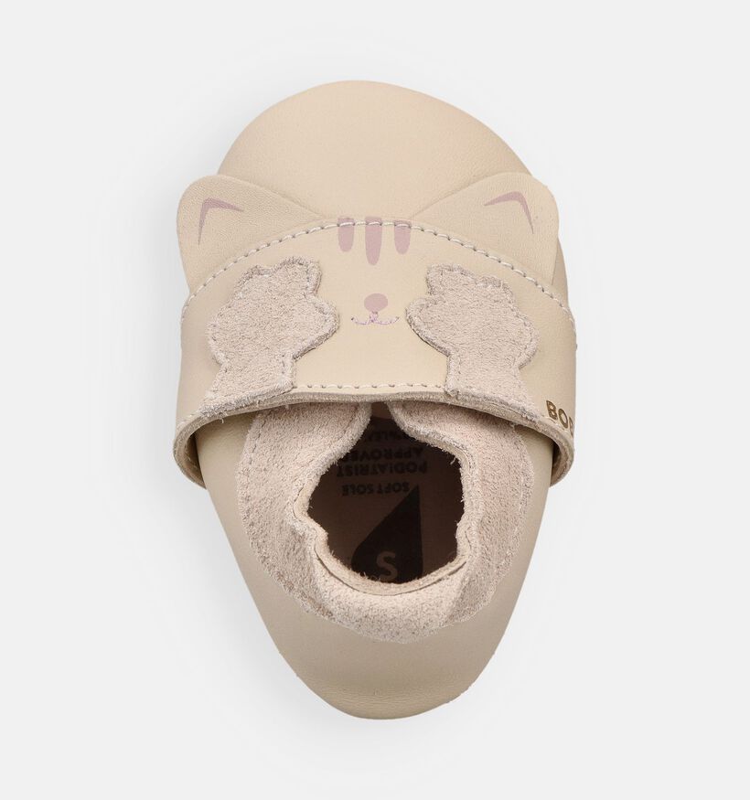 Bobux Soft Sole Peek A Boo Kitty Beige Kruipschoenen voor meisjes (370024)