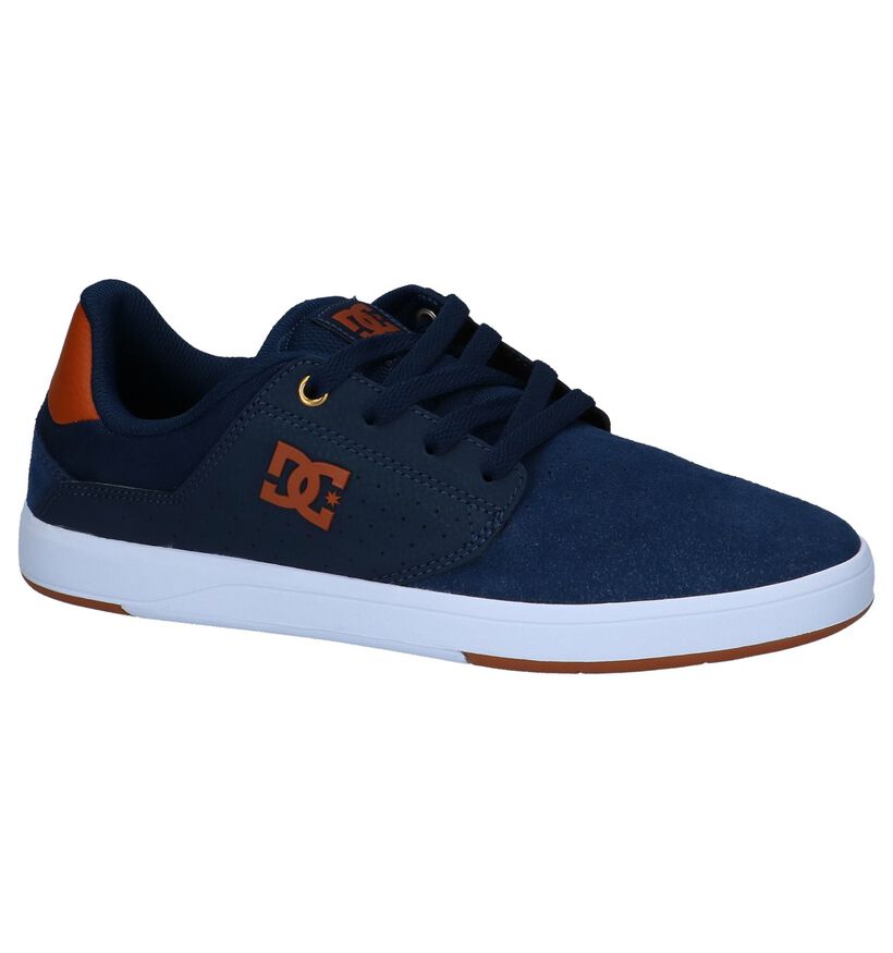 Donkerblauwe Lage Skateschoenen DC Shoes Plaza in kunstleer (235123)