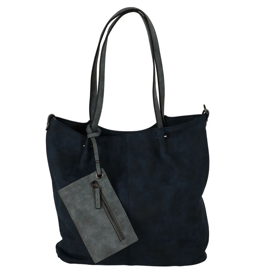 Donkerblauwe 2 in 1 Shopper Emily & Noah in kunstleer (227475)