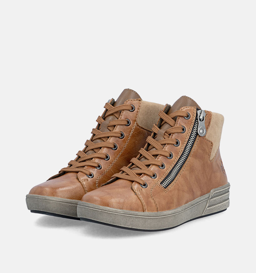 Rieker Baskets montantes en Cognac pour femmes (379955) - pour semelles orthop&eacute;diques