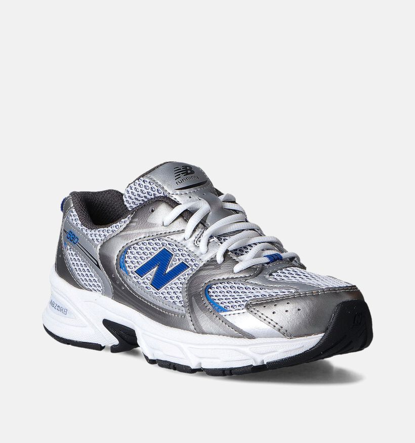 New Balance GR 530 Baskets en Argent pour filles, garçons (350580) - pour semelles orthopédiques