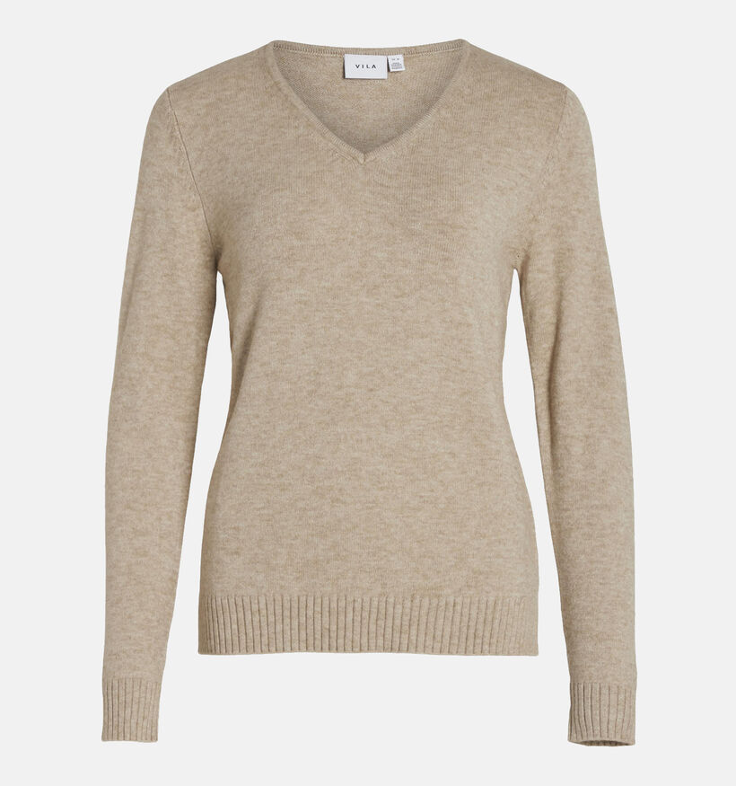 Vila Ril Beige Trui met v-hals voor dames (345345)