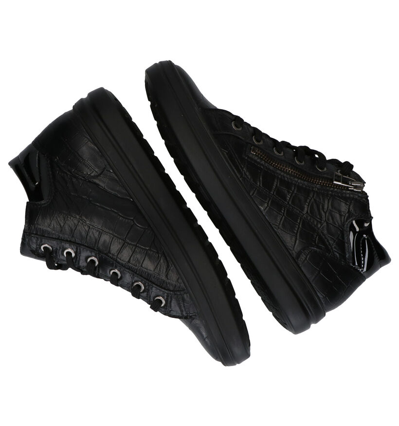 Mirel Zwarte Hoge Sneakers in leer (279836)