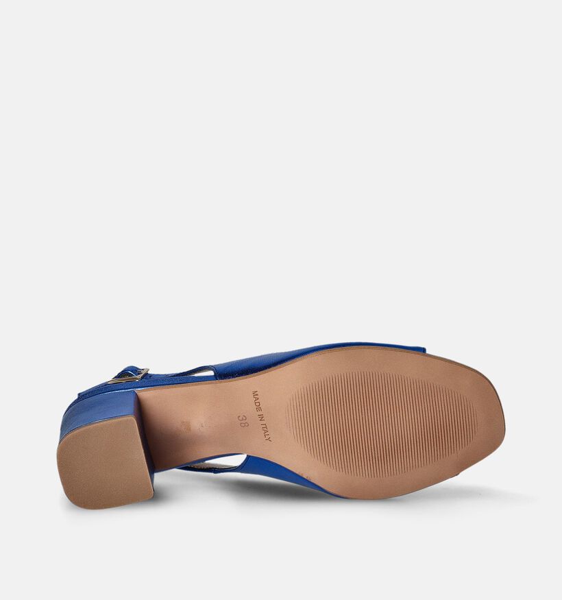 Laurent David Sandales avec talon carré en Bleu pour femmes (358597)
