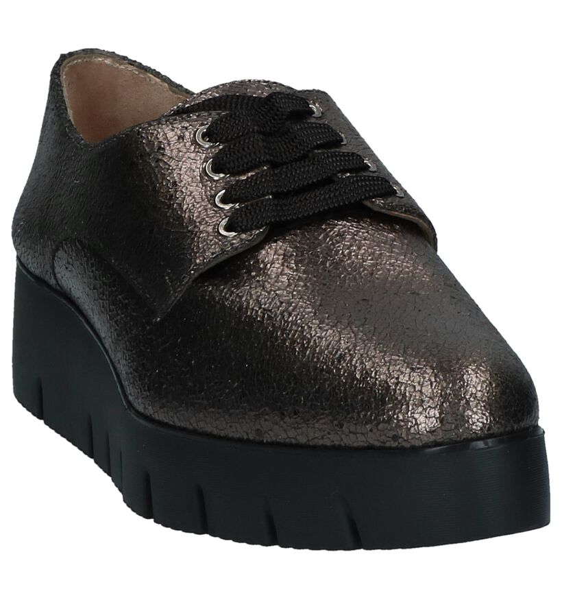 Bronzen Veterschoenen Unisa Caler in leer (233120)