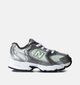 New Balance 530 Baskets en Argent pour filles, garçons (365013) - pour semelles orthopédiques