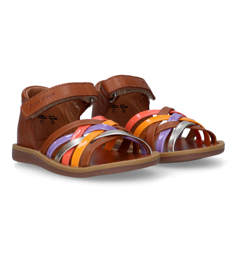 Pom d'Api Poppy Lux Sandales en Cognac pour filles (322870)