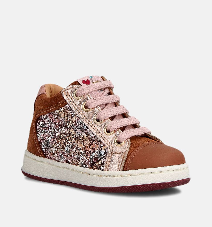 FR by Romagnoli Cognac Hoge Sneakers voor meisjes (364579) - geschikt voor steunzolen