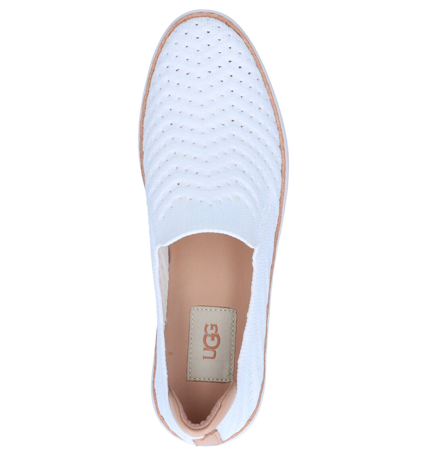 UGG Sammy Chevron Chaussures en Blanc Femmes Chaussures plates en ligne sur TORFS.BE