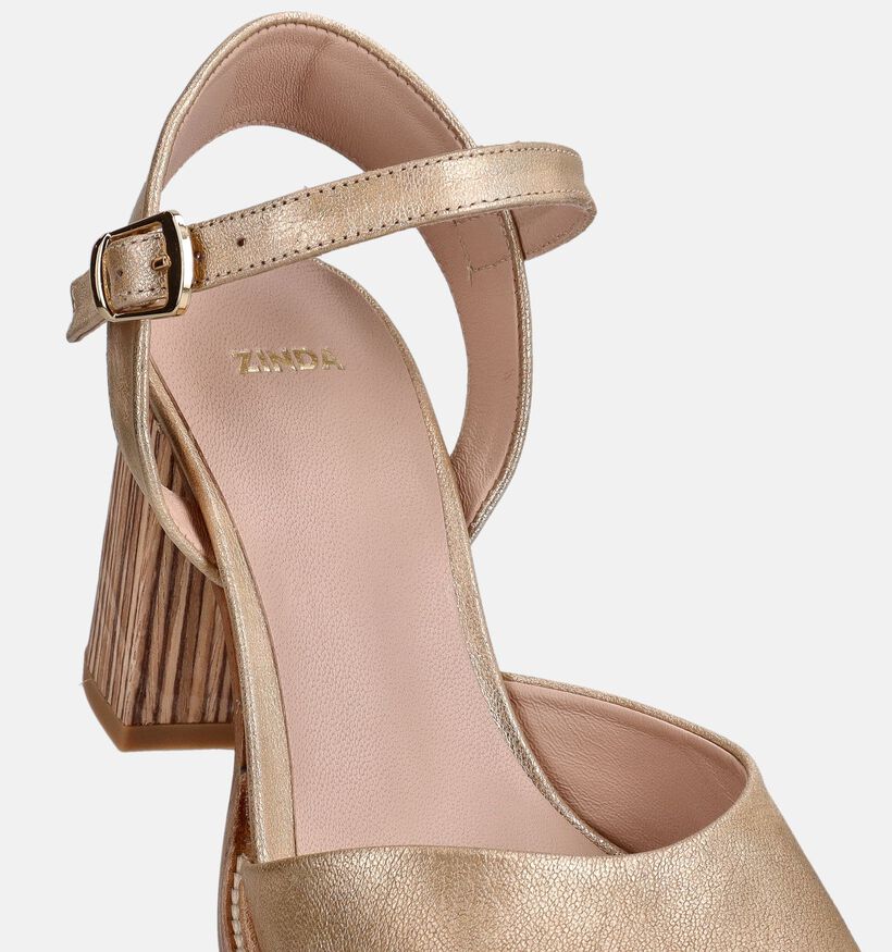 Zinda Sandales &agrave; talons en Or pour femmes (373652)