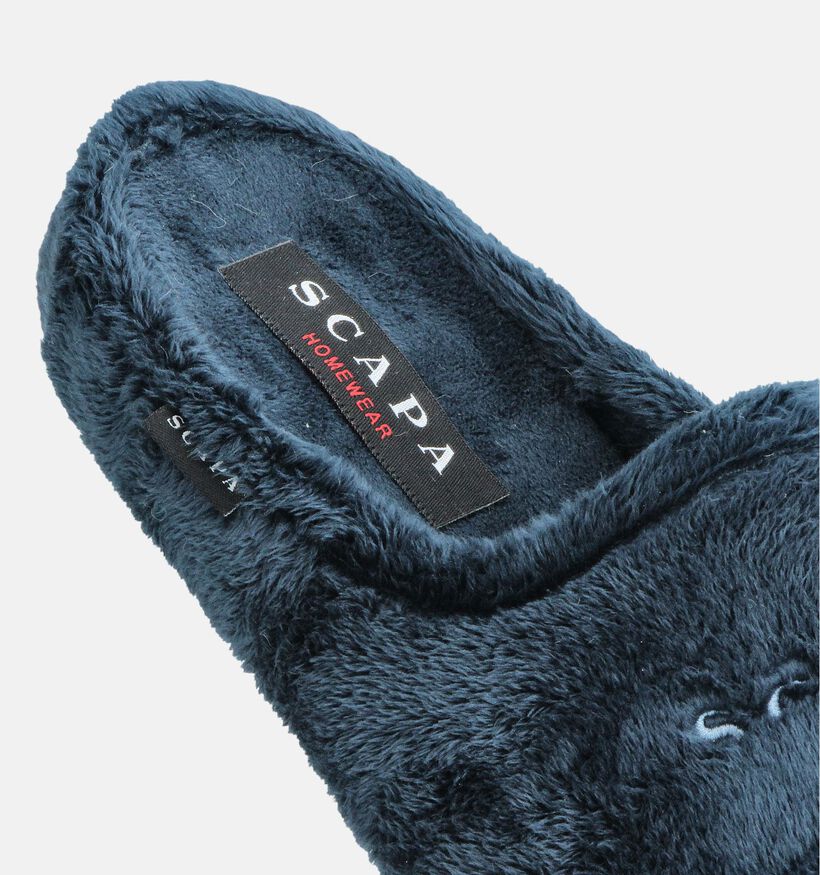 Scapa Pantoufles en Bleu foncé pour femmes (364002) - pour semelles orthopédiques