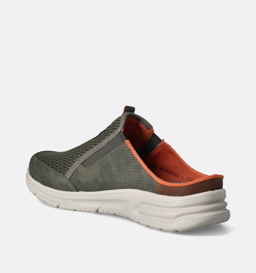 Rieker Nu-pieds casual en Vert kaki pour hommes (354801)