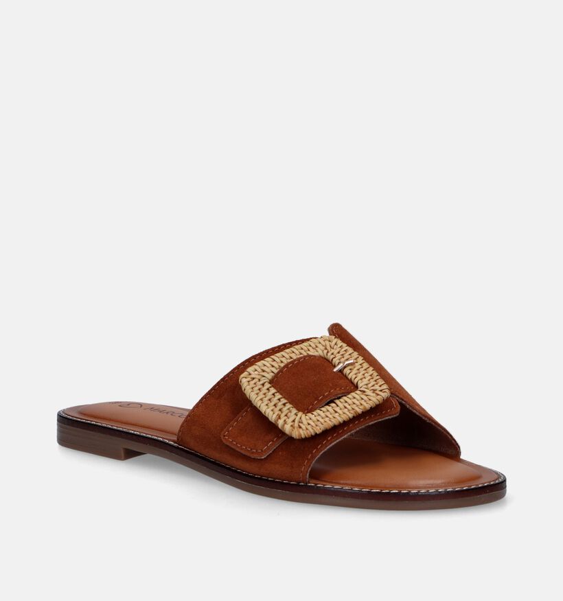 Marco Tozzi Nu-pieds plates en Cognac pour femmes (341345)