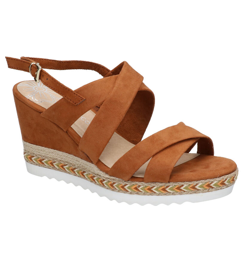 Marco Tozzi Cognac Sandalen in stof (270681)