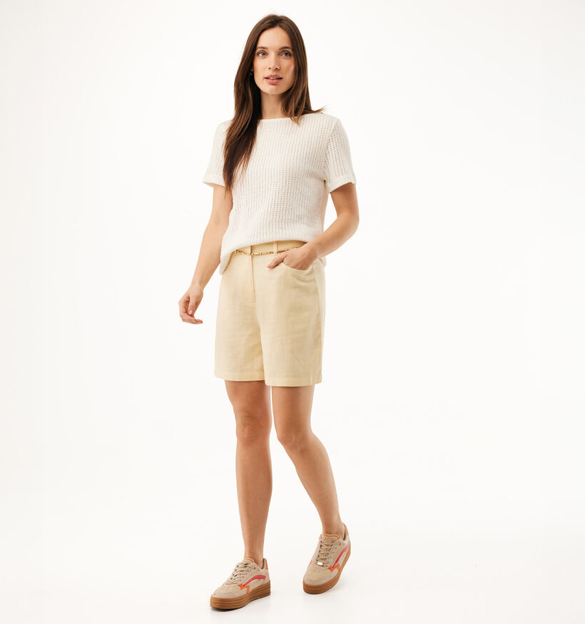 Mexx Linen Mix Slub Lichtgele Short voor dames (368586)