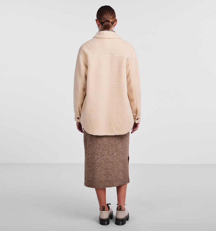 Pieces Nila Manteau teddy en Beige pour femmes (332865)