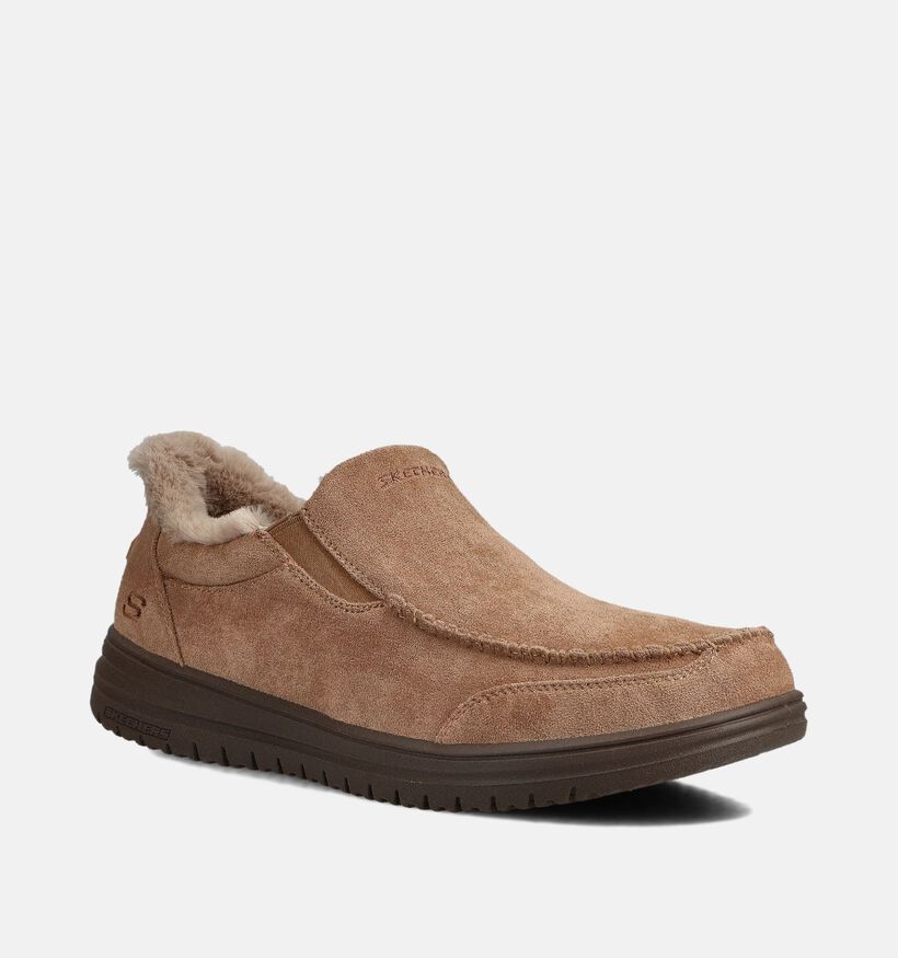 Skechers Murette Scofield Slip-ins Pantoufles ferm&eacute;es en Beige pour hommes (376904)