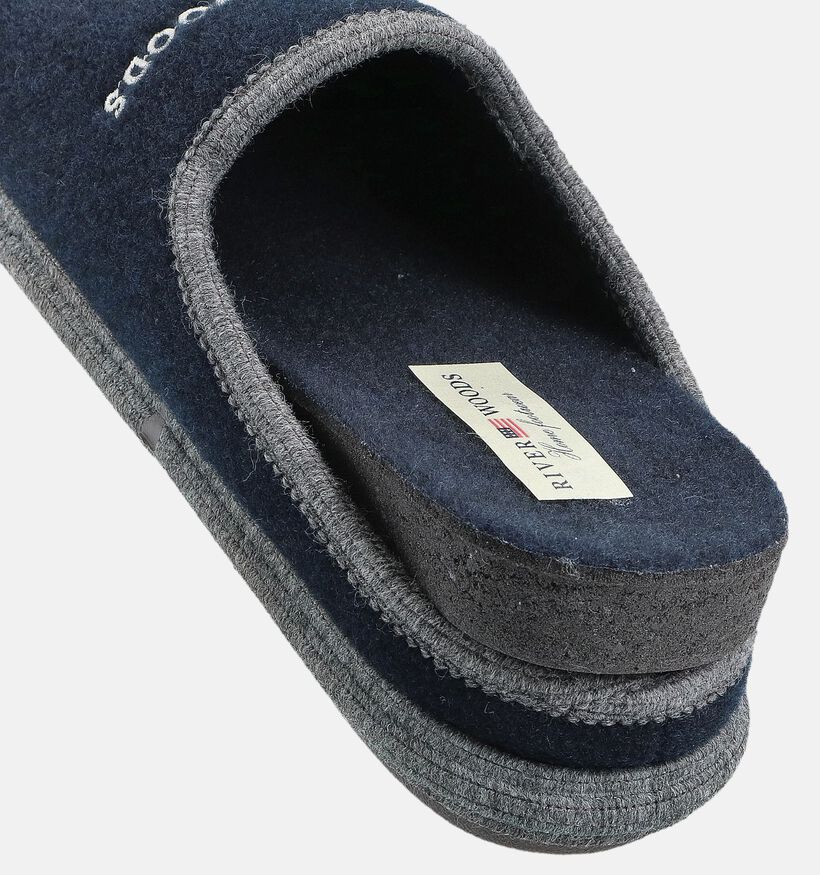River Woods Herman Pantoufles ouvertes en Bleu pour hommes (363989) - pour semelles orthopédiques