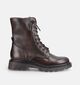 Tamaris Donkerbruine Boots met Veters en Rits voor dames (380804)