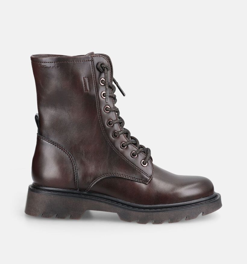 Tamaris Donkerbruine Boots met Veters en Rits voor dames (380804)