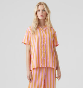 Vero Moda Vikitika Blouse rayé en Rose Orange pour femmes (327022)