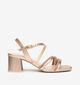 NeroGiardini Sandales avec talon carré en Or rose pour femmes (355981)