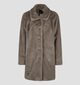 Barbara Lebek Taupe Lange Jas Fluffy voor dames (380692)