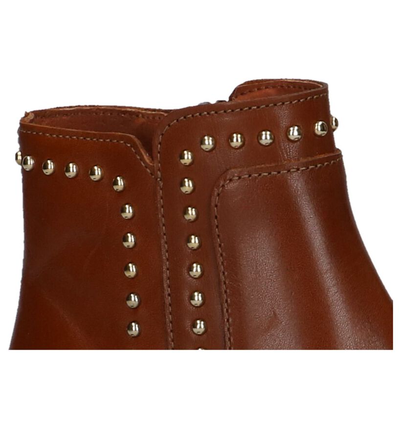 Stoere Boots met Studs Cognac Hampton Bays in leer (226134)