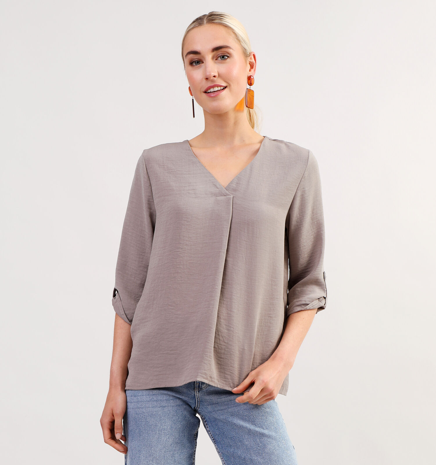 JDY Divya Taupe Blouse Dames Blouses Online op TORFS.BE