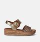 Gabor Best Fitting Gouden Sandalen met sleehak voor dames (355078)
