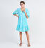 comma casual identity Turquoise Boho Jurk (327275)
