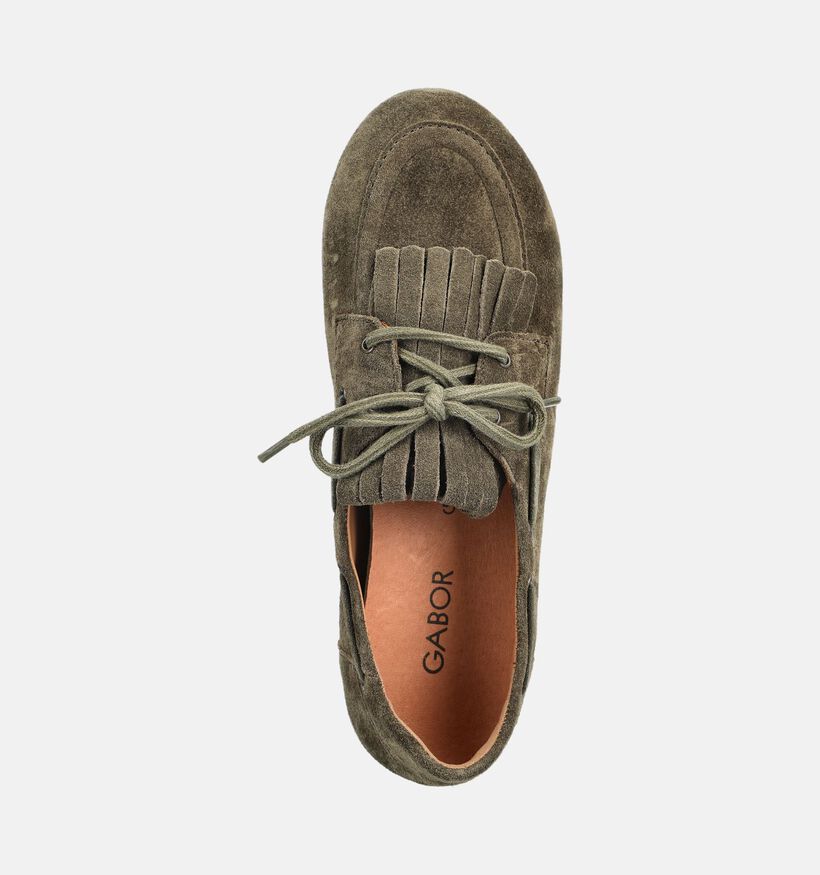 Gabor Comfort Kakigroene Mocassins voor dames (380045) - geschikt voor steunzolen
