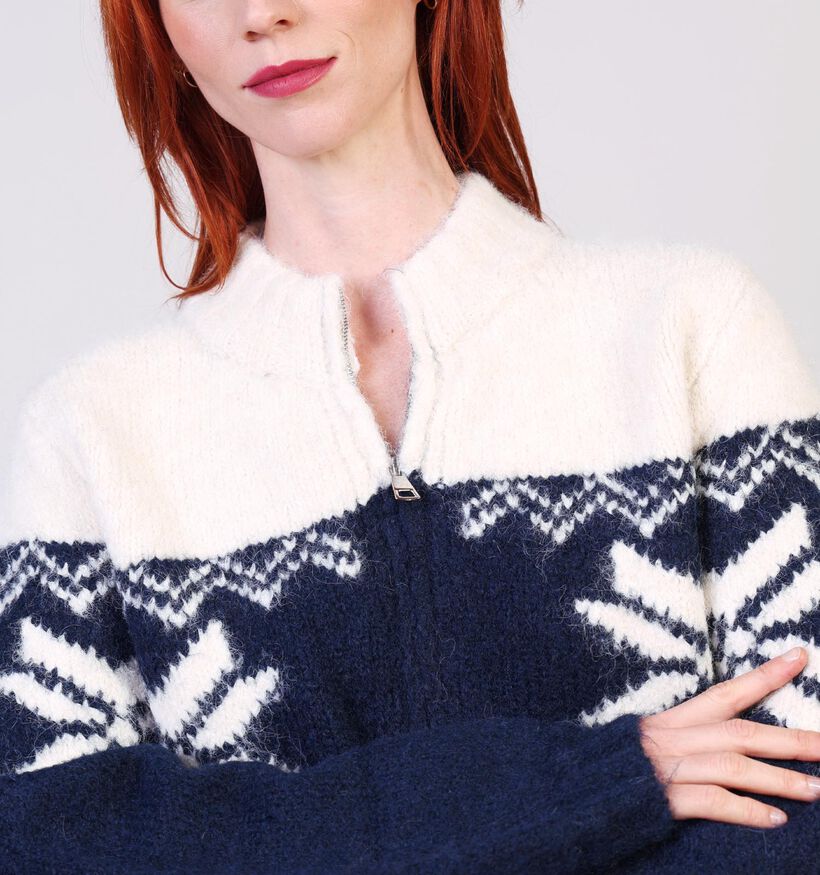 The Korner Fair Isle Gilet en Bleu/Blanc pour femmes (365297)