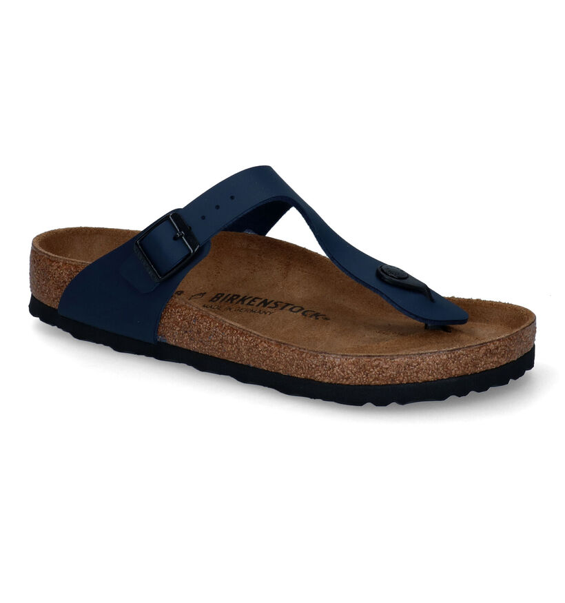 Birkenstock Gizeh Birko-Flor Zwarte Teenslippers voor dames (338058)