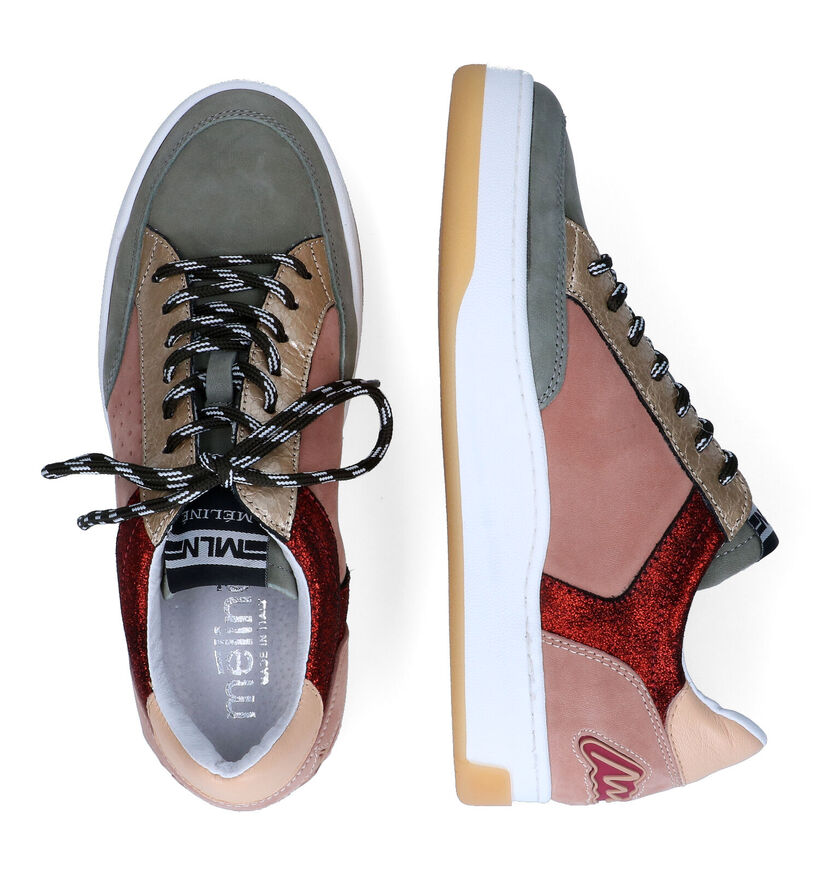 Méliné Roze Veterschoenen voor dames (316074) - geschikt voor steunzolen