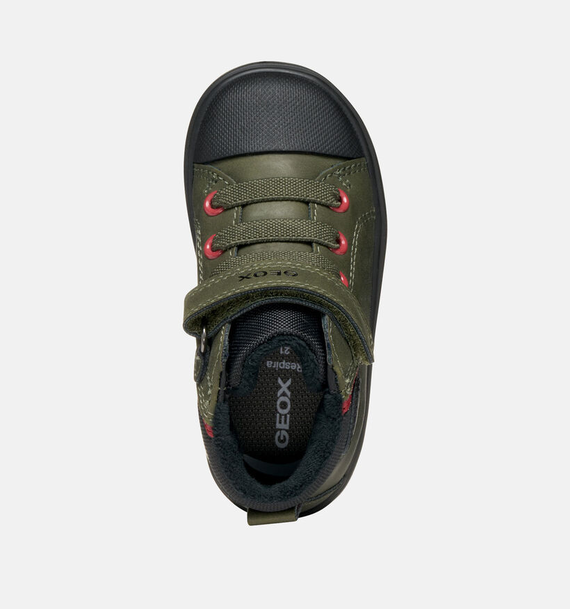 Geox Gisli Chaussures hautes en Vert/Noir pour garçons (361917) - pour semelles orthopédiques