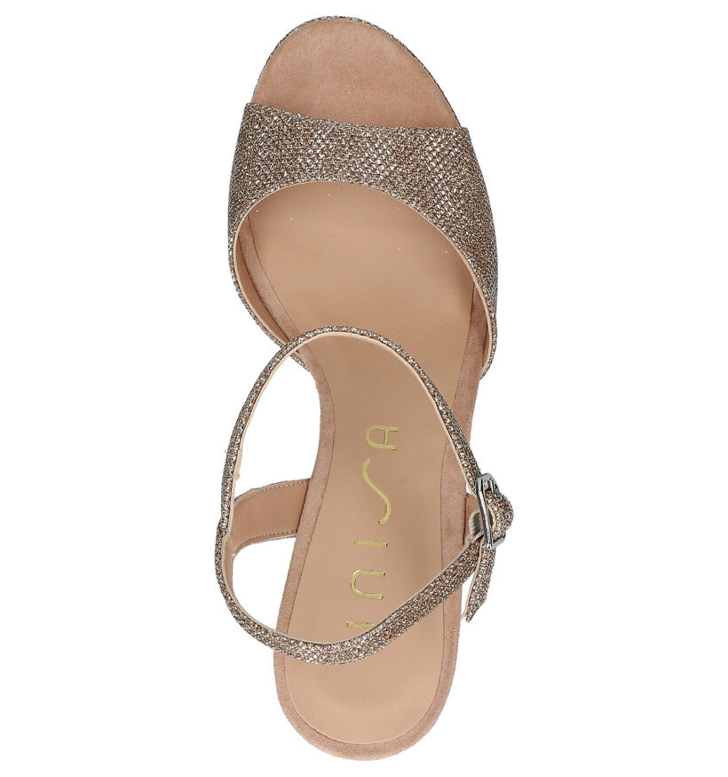 Unisa Vegara Sandales en Or en textile (275016)