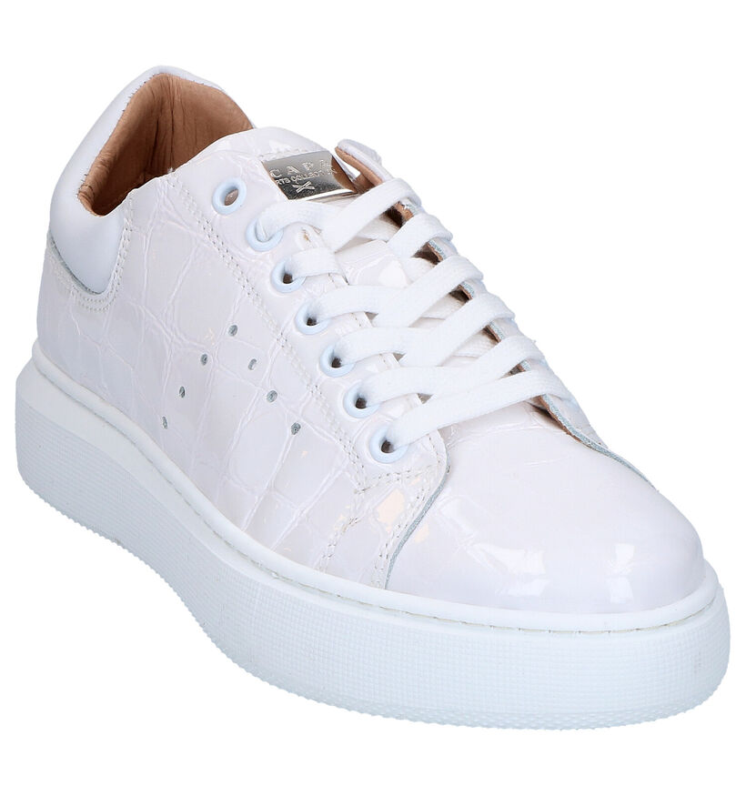 Scapa Witte Veterschoenen in lak (270348)