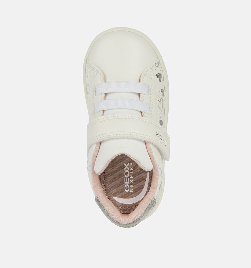 Geox Baskets pour b&eacute;b&eacute; en Blanc pour filles (370115) - pour semelles orthop&eacute;diques