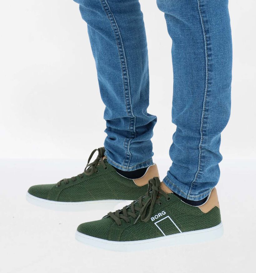 Björn Borg Chaussures à lacets en Vert foncé en textile (286397)