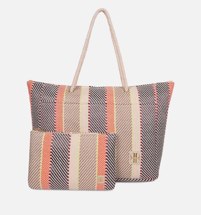 Laurent David Oranje/Beige Strandtas voor dames (373959)
