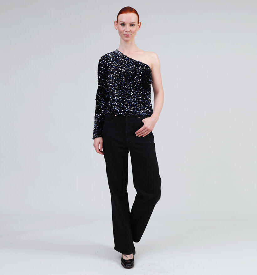 Pieces Kam Zwarte One shoulder trui voor dames (348357)
