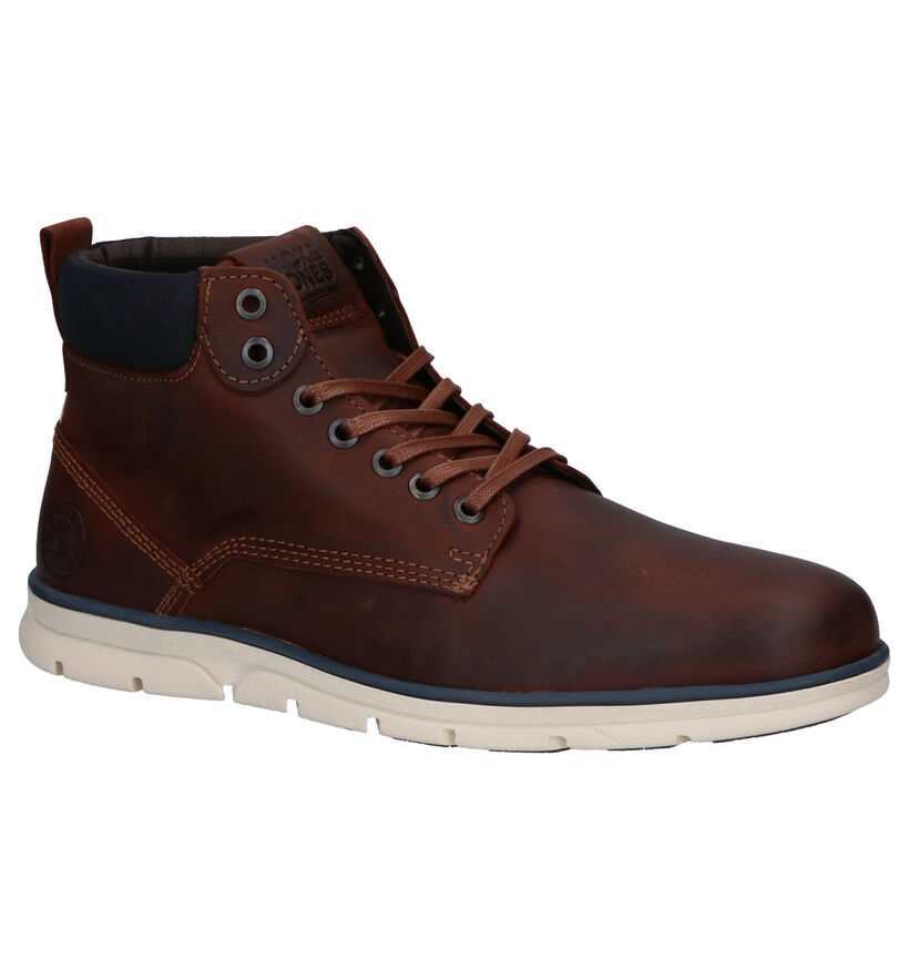 Jack & Jones Tubar Chaussures hautes en Brun en cuir (278341)