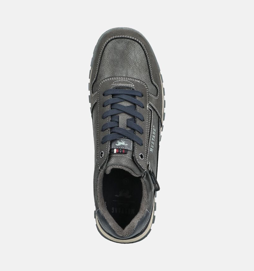 Mustang Donkergrijze Schoenen met Veter en Rits voor heren (377345) - geschikt voor steunzolen