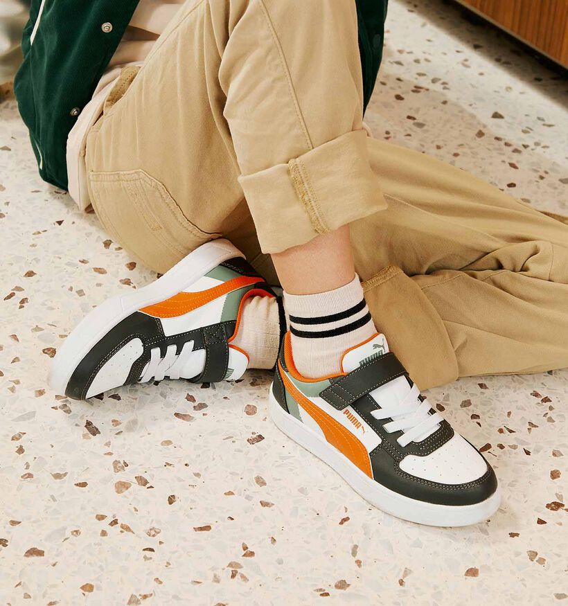 Puma Caven 2.0 Block AC Kaki Sneakers voor jongens, meisjes (350383)