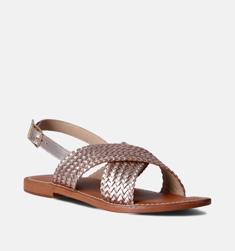 Atelier Tropezien Fannymesh Sandales plates en Or pour femmes (357724)