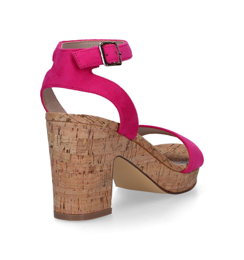 Poelman Sandales à talons en Fuchsia pour femmes (334338)