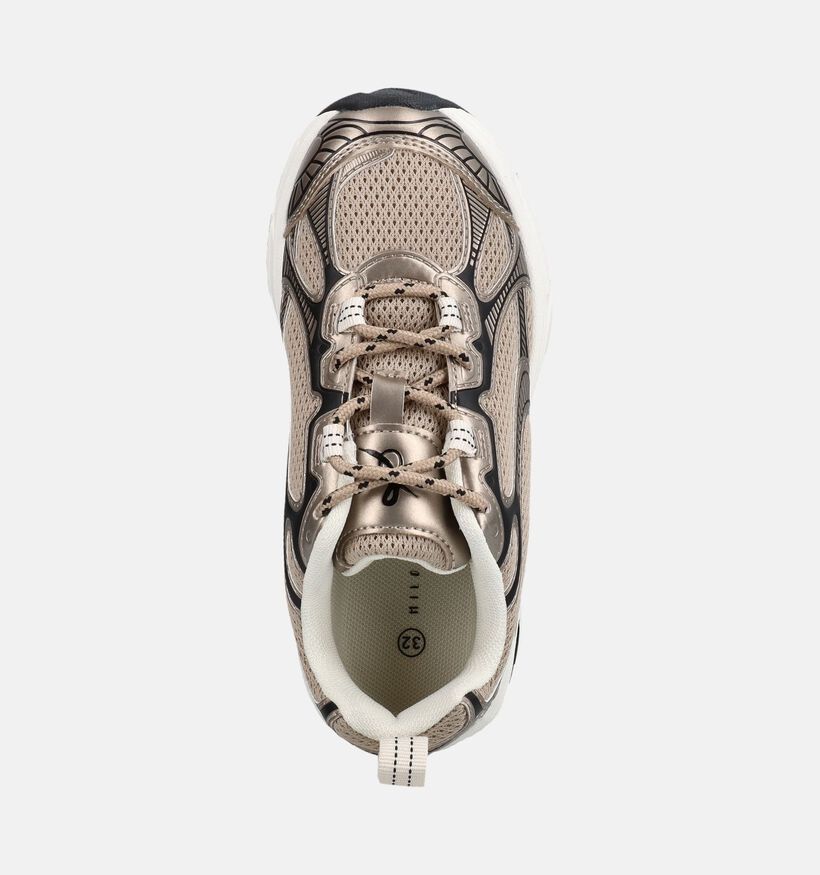 Milo & Mila Gouden Lage Sneakers voor meisjes (379105) - geschikt voor steunzolen